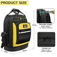 thumbnail image 6 of AIRAJ Large Capacity Tool Backpack, 1680D Extreme Wear-Resistant Fabric Tool Bag with Molded Hard Base & 15 Pockets,Heavy Duty Waterproof Jobsite Organizer for Electricians,Plumbers, HVAC, 6 of 8