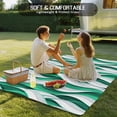 thumbnail image 4 of Green White Moire Outdoor Rug for Patio/Deck/Porch, Non-Slip Large Area Rug 4 x 6 Ft, Modern Abstract Art Indoor Outdoor Rugs Washable Area Rugs, Reversible Camping Rug Carpet Runner, 4 of 8