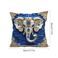 thumbnail image 3 of Specollect 3 Pcs Vintage Elephant Print Pillow Cover, Soft Short Pile Cushion Cover for Sofa and Living Room Decor, Blue Decorative Throw Pillowcase, 3 of 9