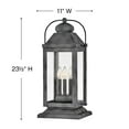 thumbnail image 3 of 3 Light Large Outdoor Low Voltage Pier Mount Lantern in Traditional Style 11 inches Wide By 23.5 inches High-Light Oiled Bronze Finish-E12 Candelabra, 3 of 5