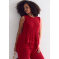 thumbnail image 5 of June & Vie Women's Plus Size Ruffled-Hem Peplum Tank Top, 5 of 5