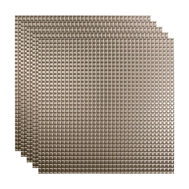 FASÄDE Square Decorative Vinyl 2ft x 2ft Lay in Ceiling Panel in Brushed Nickel (5 Pack)