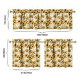 thumbnail image 3 of Rustic Vintage Curtains 24 Inch Short - 3 Panel Wildflower Farmhouse Set with Bohemian Floral Design, Rod Pocket Kitchen, 3 of 3