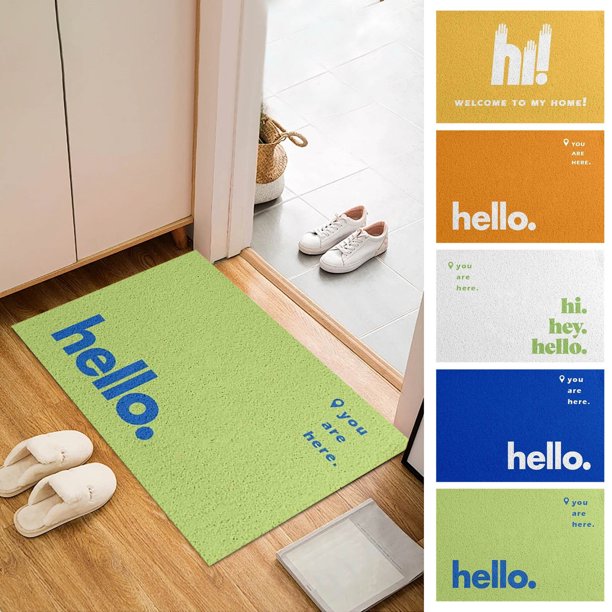 Felpudo de puerta de entrada | Alfombra de entrada interior y exterior | Alfombra de lazo de seda antideslizante | Diseño de patrones elegantes | Resistente a las manchas | Fácil de limpiar