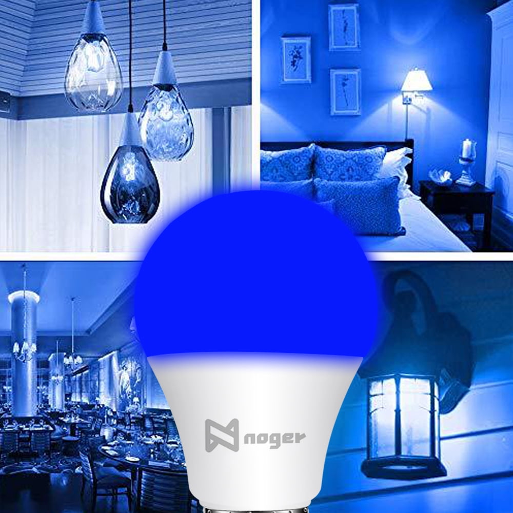 LED Blue Lights Bulb, 7W A19 Led Bulb (60Watt Equivalent), E26 Medium Base, 6 Pack