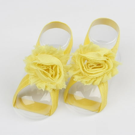 

dyfzdhu girls sandals 22 pairs solid chiffon flower sandals feet accessories for baby girls toddlers kids