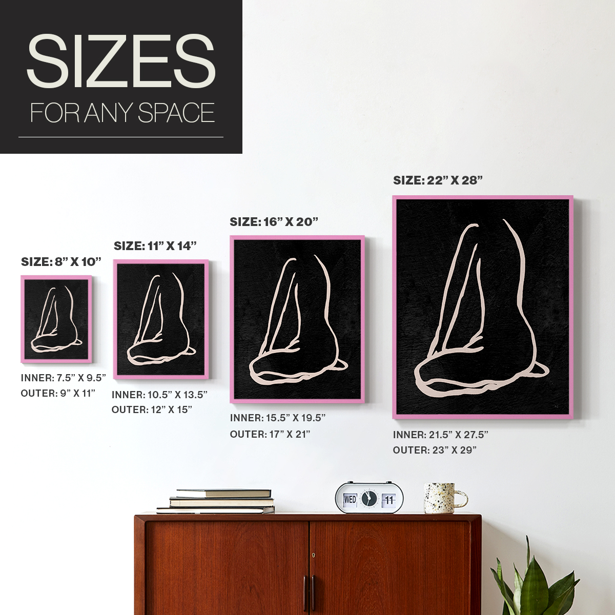 Figure in Dark II in Paper Solid Wood 8 x 10 Framed Print