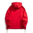thumbnail image 4 of IYTR Men's Solid Color Long Sleeve Hooded Half Zipper Pockets Pullover Windbreaker Jacket with Drawstring Hem Red XL, 4 of 5