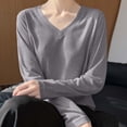 thumbnail image 4 of ClodeEU Women's Lightweight V Neck Long Sleeve Knit Top ,Casual Comfort Pullover Blouse ,Women's Plus XL, 4 of 6