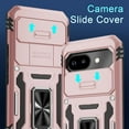 thumbnail image 2 of REQO Case for Google Pixel 9A with Slide Camera Cover+Screen Protector (1 Pack), Rotated Ring Kickstand Military Grade Shockproof Protective Cover, 2 of 7