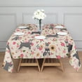 thumbnail image 3 of Schnauzer Dog and Pioneer Flower Square Tablecloth,Waterproof Square Table Cover,Wipeable Spillproof Washable Table Cover for Home Kitchen Party Decor 52"x52"(132x132cm), 3 of 6