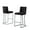 Black, variant on Velvet Counter Height Chairs in Black Velvet and Silver Chrome (Set of 2)