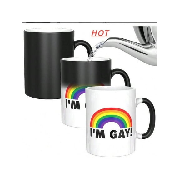 1pc,11 Oz Rainbow Heat Change Mug-I'm  Funny Coffe Mug - Heat Sensitive Custom Coffee Mug | Color Changing Cups, Tazas Magicas Personalizadas