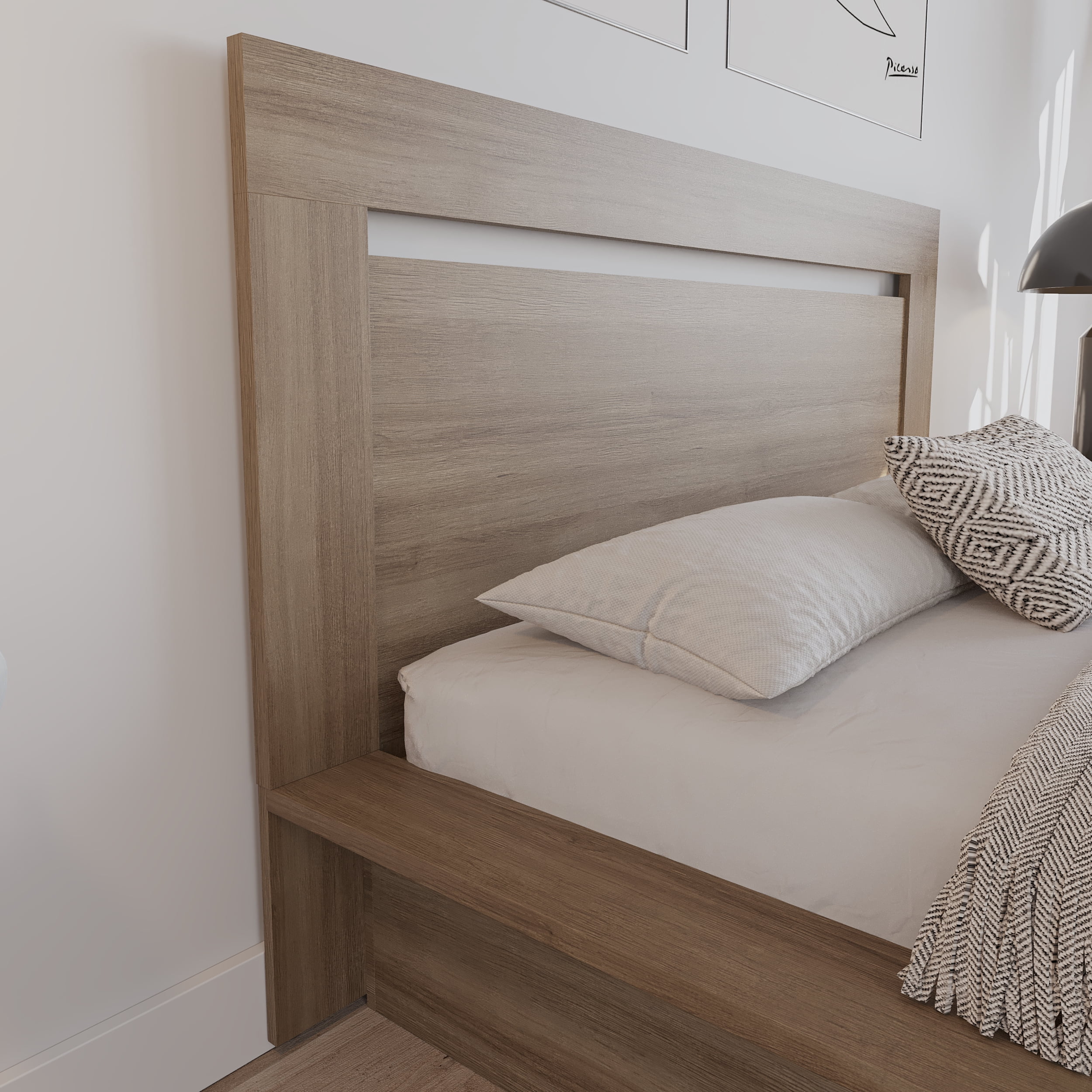 Nexera Malibu Queen Size Headboard, Brown Oak