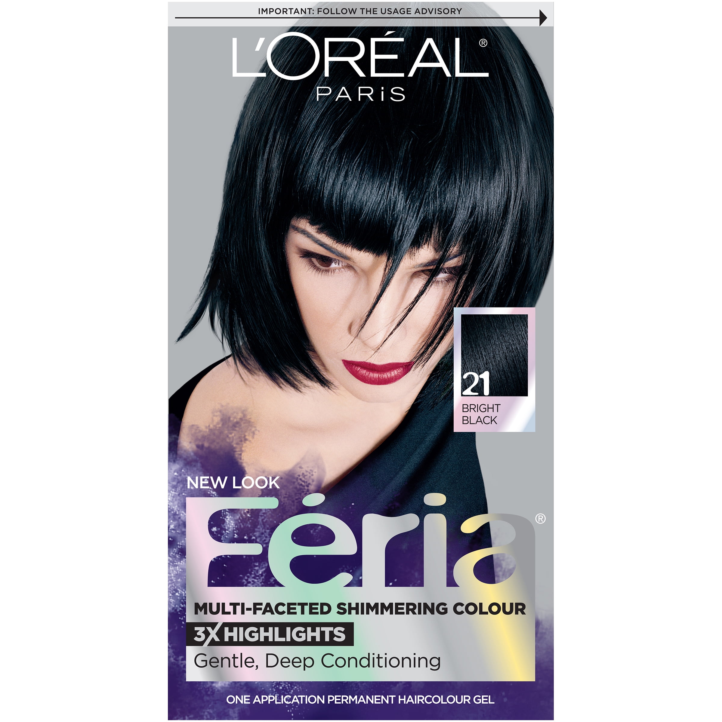 L'Oreal Paris Feria Permanent Hair Color, 21 Starry Night Bright Black -  