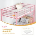 thumbnail image 3 of Zimtown Twin over Twin Steel Bunk Beds Frame Ladder Bedroom Dorm Room,Pink, 3 of 8