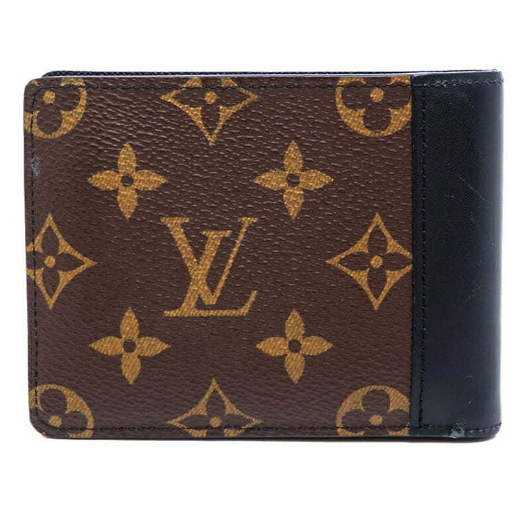 Authenticated used Louis Vuitton Portefeuil Multiple Men's Bifold Wallet M69408 Monogram Macassar Brown, Size: (HxWxD): 9cm x 11.5cm x 1.5cm / 3.54