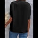 thumbnail image 4 of Blusa de para Mujer, Cuello en V, Estilo Túnica Elegante. Negro L, 4 of 5