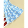 thumbnail image 6 of Independence Day Kids Girls Clothes Summer Letter Print Camisole and Casual Star Stripe Flared Pants Headband Set, 6 of 7