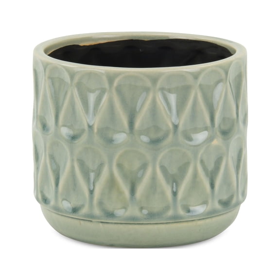 Cheungs 5776L 6.5 x 5.5 x 5.25 in. Lacrima Droplet Pot, Green