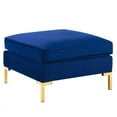 thumbnail image 3 of Modway Ardent Modern Performance Velvet Ottoman in Navy/Gold, 3 of 7