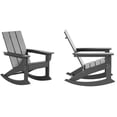 thumbnail image 3 of Costaelm Palms Outdoor HDPE Plastic Adirondack Rocking Chair (Set of 2), Gray, 3 of 7