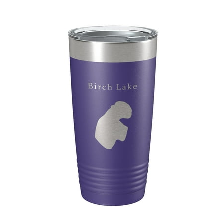 

Birch Lake Map Tumbler Travel Mug Insulated Laser Engraved Coffee Cup Alaska 20 oz Purple