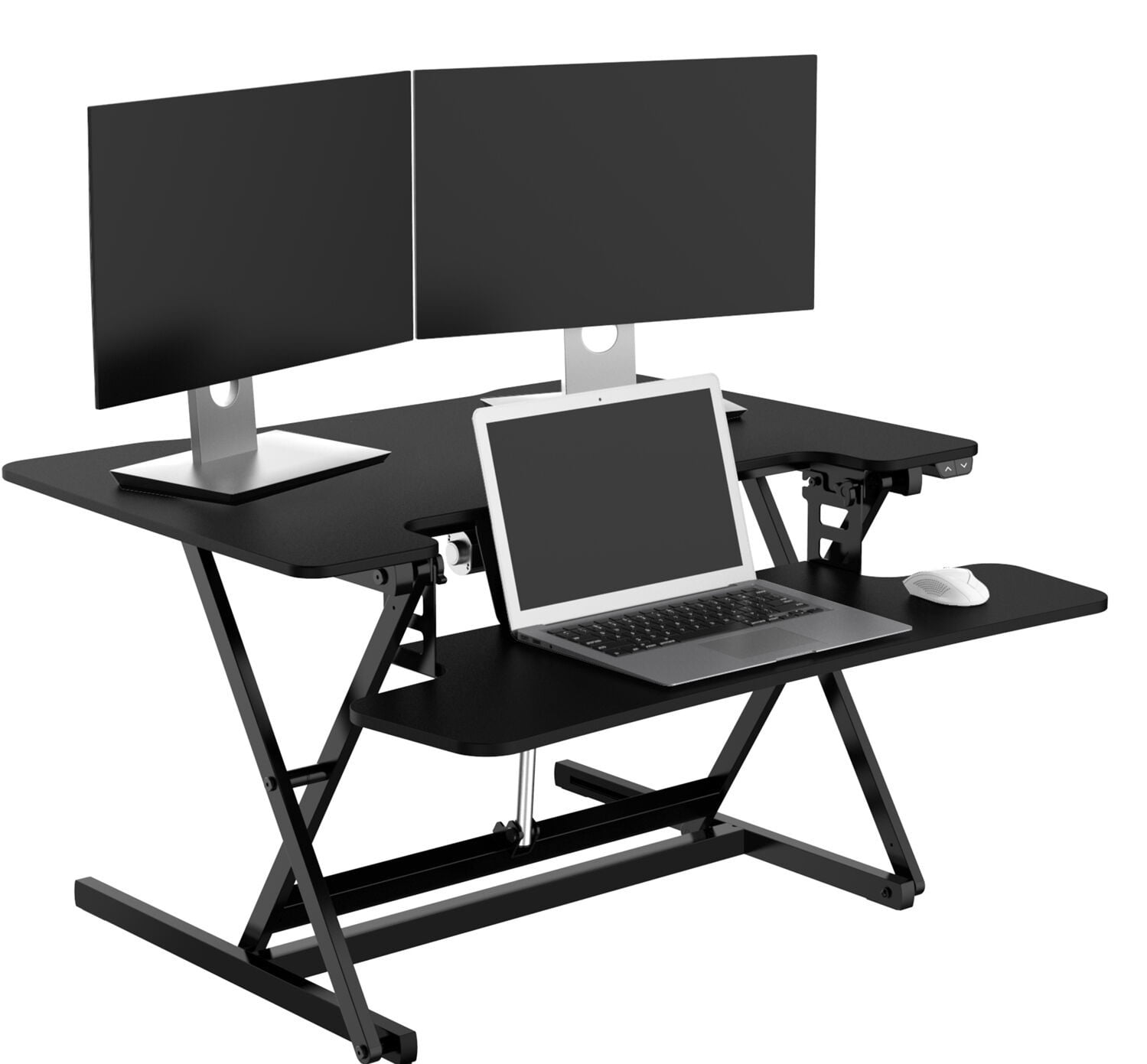 35In. Wide Black Tabletop Sit or Stand Electric Lift Desk with