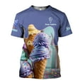 thumbnail image 5 of Personalized 3D Ice Creams T Shirt with Name, Custom Ice Cream Shirts for Team, Men Women unisex 3D shirt (Teal, 5XL), 5 of 10