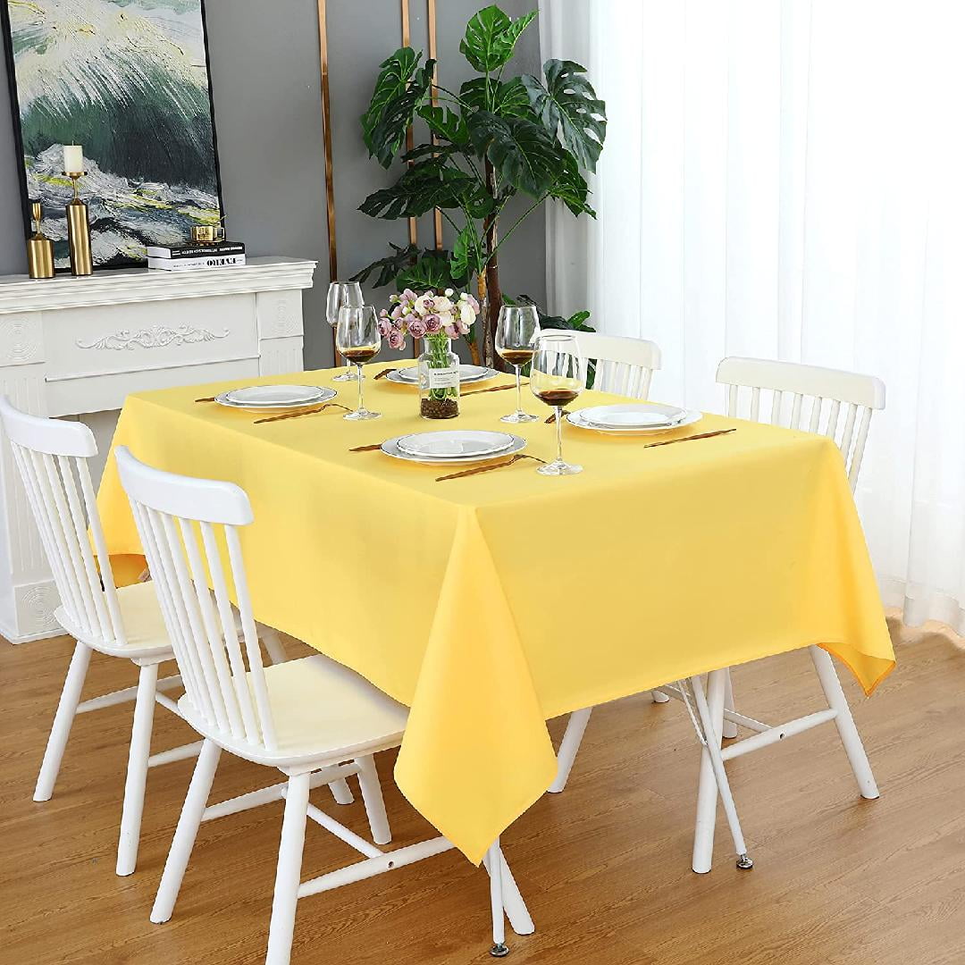 Yellow Rectangle Tablecloth 60 x 120 Wrinkle Free Waterproof Polyester