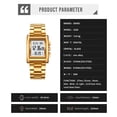 thumbnail image 4 of SKMEI 2228 Multifunctional Digital Watch with 30M Water Resistance – Dual Time Display, Alarm, Countdown Timer, Stopwatch, EL Night Light – Stainless Steel/Leather Band Options (Rose Gold, Gold,, 4 of 6