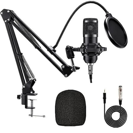 Microphone for Podcast Equipment Bundle, USB Microphone, Microphone for Computer, Perfect for Live Streaming, Black