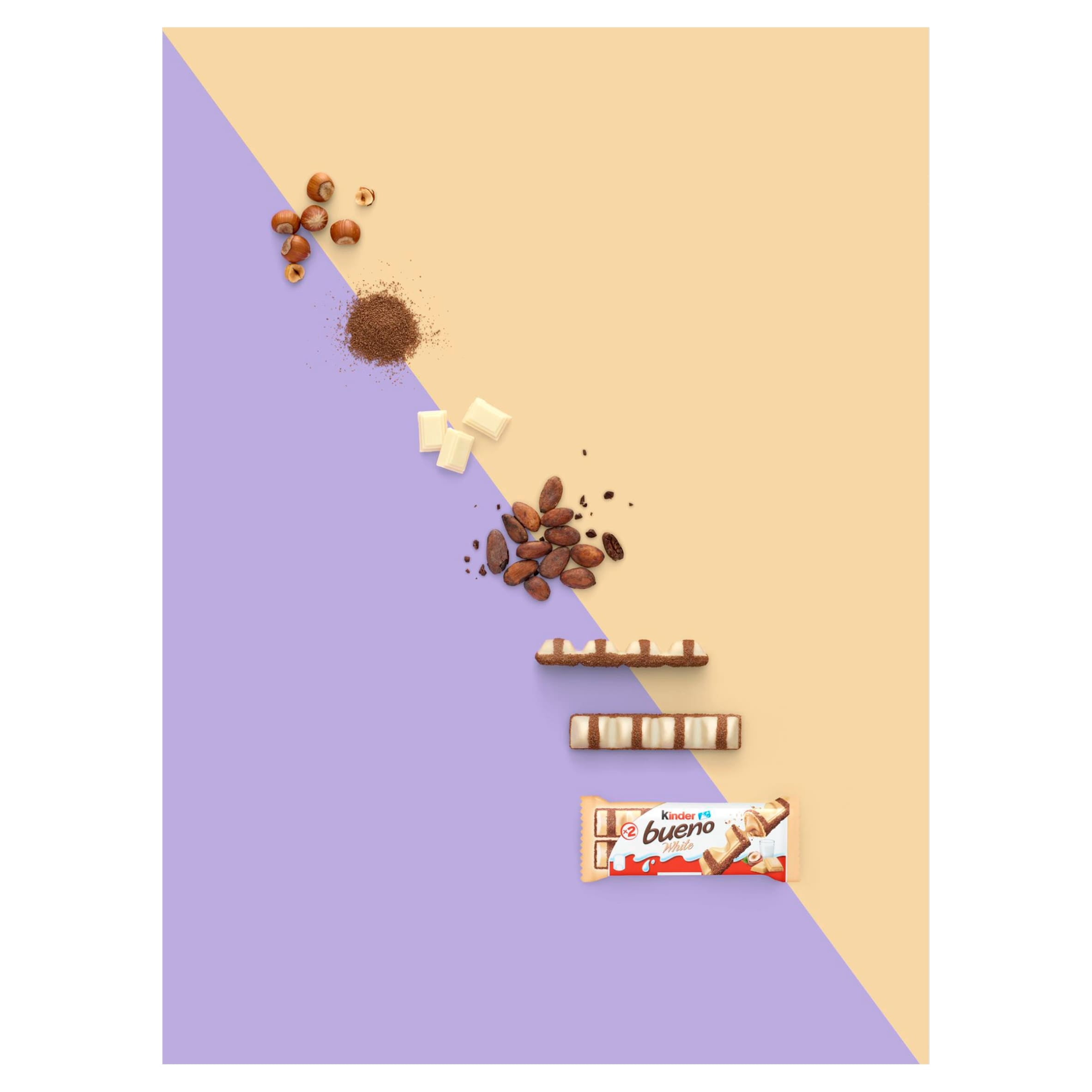 Kinder Bueno White Chocolate Bars Multipack 3 X 39g, Imported from Britain