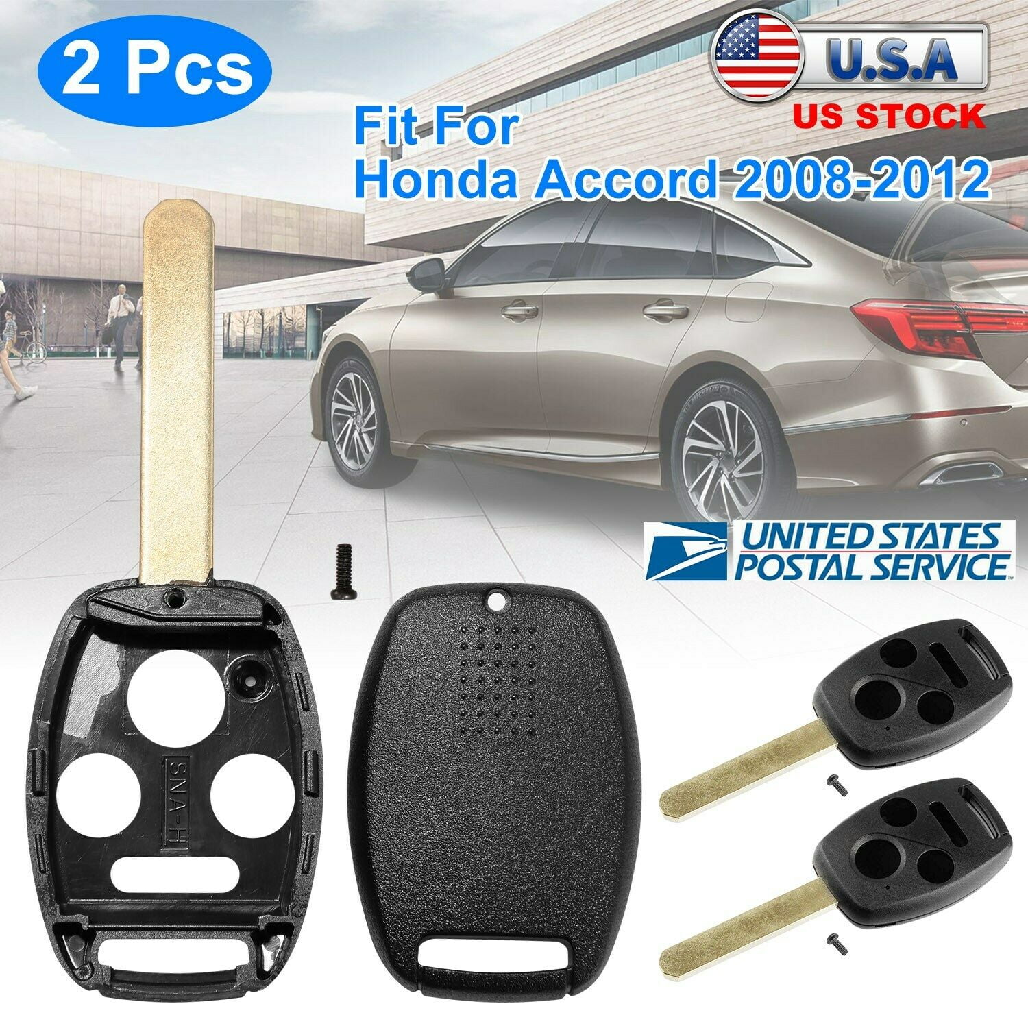 2 For 2008 2009 2010 2011 2012 Honda Accord Sedan Keyless Entry Key Car