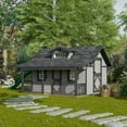 thumbnail image 2 of Little Cottage Co. 11x12 Craftsman Playhouse with Floor and Slide, Outdoor Wood Do-It-Yourself Kit, 2 of 18