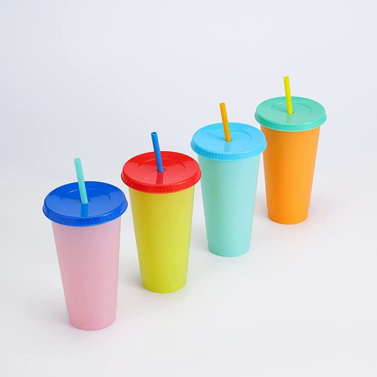 Color Changing Cold Drink Cups: 24oz Blank Cold Cups - 5 Reusable Cups –  Teagan & Ella