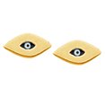 thumbnail image 4 of 14k Yellow Gold Mini Evil Eye Good Luck Stud Post Push Back Earrings, 4 of 5