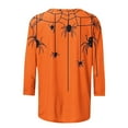 thumbnail image 4 of Womens Tops Halloween 3/4 Length Sleeve Shirts Fashion Halloween Printed Plus Size Tunic Tops Blouses Fall Casual Round Neck Pullover Halloween Holiday Costume TShirt, 4 of 5