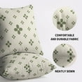 thumbnail image 5 of Sage Green Floral Pillow Covers 18x18 Set of 2 Block Print Cute Flower Boho Modern Modern Aesthetic Trendy Decorative Throw Pillow Cases Outdoor Farmhouse Vintage Decoration for Sofa Couch Bed, 5 of 6