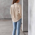 thumbnail image 3 of Chemise à Rayures pour Femmes Automne, Blouse d'Affaires Décontractée à Manches Longues avec Poche Poitrine, 3 of 6