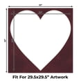 thumbnail image 2 of Dark Red Suede Picture Frame Mat for 32x32 Frames - Heart Opening for 30x30 Photos - 1 Mat, 2 of 7