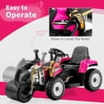 thumbnail image 5 of Costway Kids Ride On Roller 12V Electric Tractor Remote w/ Music & LED Light Pink, 5 of 8