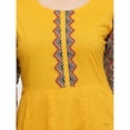 thumbnail image 4 of Yash Gallery Women's Cotton Geometric Print Anarkali Kurta (Mustard), 4 of 5