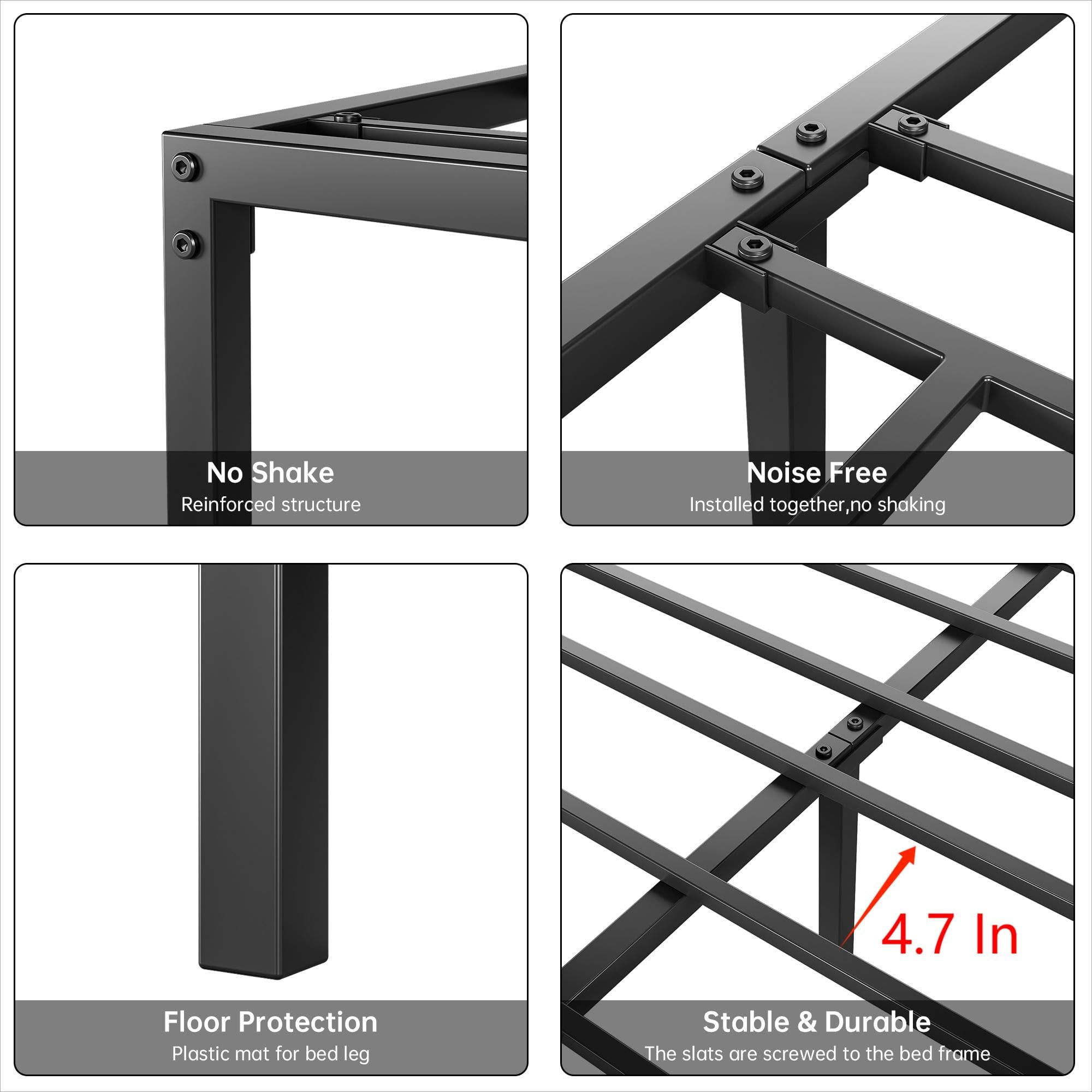 Garvee 6 Inch FULL Size Metal Platform Bed Frame, Heavy Duty Bed Frame With Storage, 1000 Lbs Capacity, Noise Free Mattress Foundation With Steel Slats Supports , No Box Spring Needed