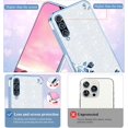 thumbnail image 4 of for Samsung A50 Phone Case Clear Glitter Sparkle, Luxury Shiny Samsung Galaxy A50 Case Flower Silicone TPU Protective Case Anti-Scratch Cover Purple Slim Soft (Silver-Blue), 4 of 14