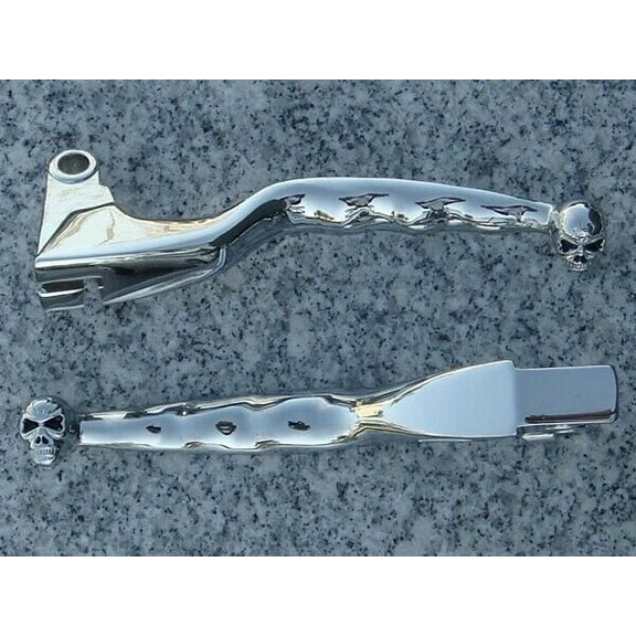 Yamaha V-Star 650 1100 Classic Silverado CHROME SKULL FRONT BRAKE CLUTCH LEVERS