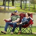 thumbnail image 2 of Chaise de siège d'amour Ozark Trail Camping, Checkers noirs rouges, utilisation adulte, Polyester, 15lbs, 2 of 8