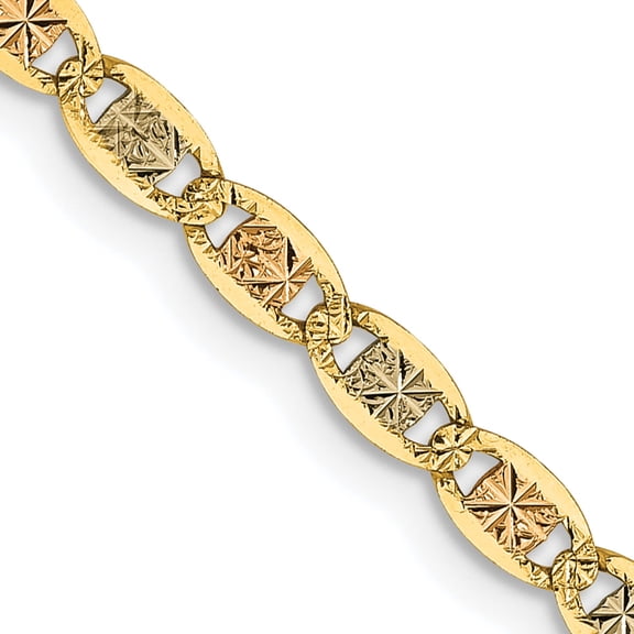 14K Tri-Color 2.75mm Gold Pave Valentino Chain (16 X 2.75) pvl060-16