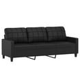 thumbnail image 2 of vidaXL 2 Piece Sofa Set with Cushions Black Faux Leather, 2 of 4