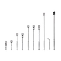 TEKTON 3/8 Inch Drive Non-Quick-Release Ratchet, L-Handle, and Breaker Bar Set (10-Piece) | SDR99103